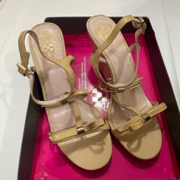 VINCE CAMUTO Petal Patent Leather Sandals - Picture 2 of 6